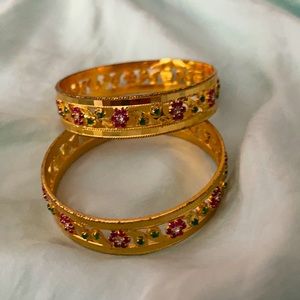 Kids gold bangles size 2.4” diameter